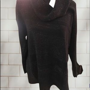Westbound BLACK cowl neck sweater   1X